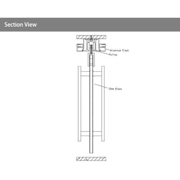 Full View Frameless Glass Partition Wall Single Double Glazed Glass Wall System