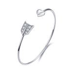 1.5mm Round CZ Handmade Sterling Silver Bangle Bracelets 5.40g
