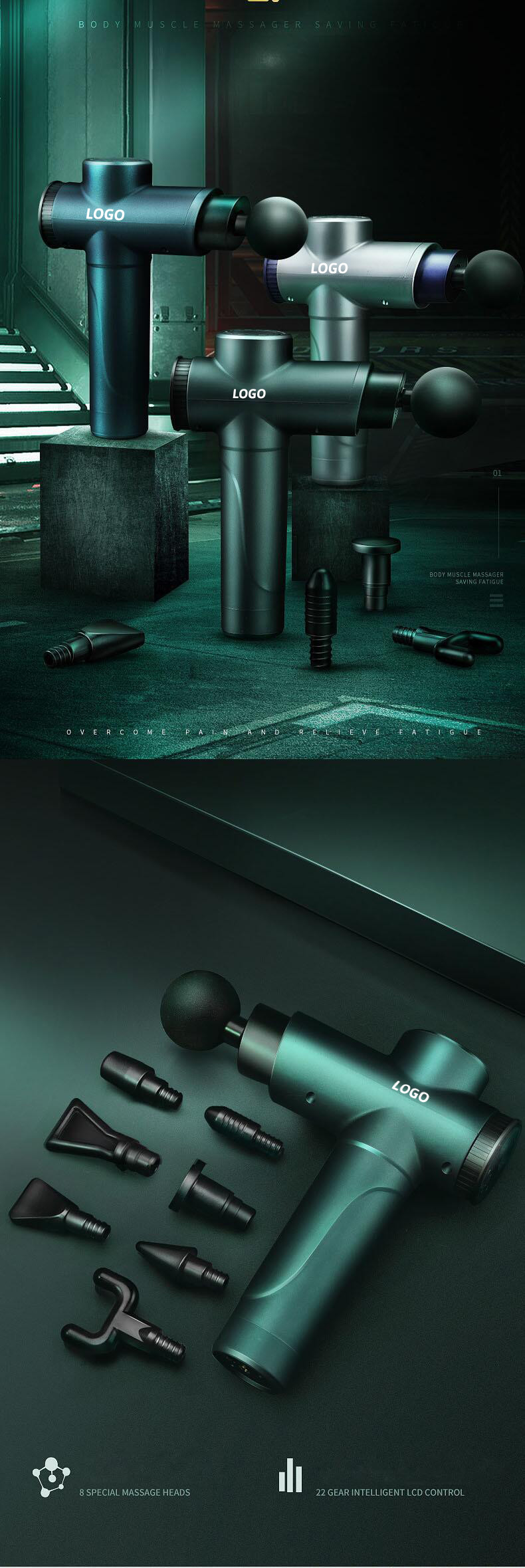 6H Duration 6 Speeds Muscle Relax Massager With LCD Display
