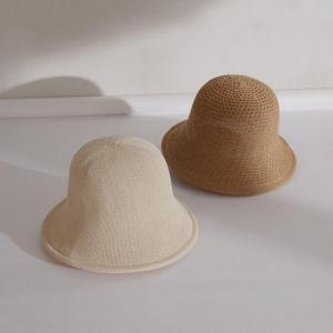 China 2020 Solid Color Linen Light Plate Double-sided Fisherman Hat Bucket Hat For Women on sale