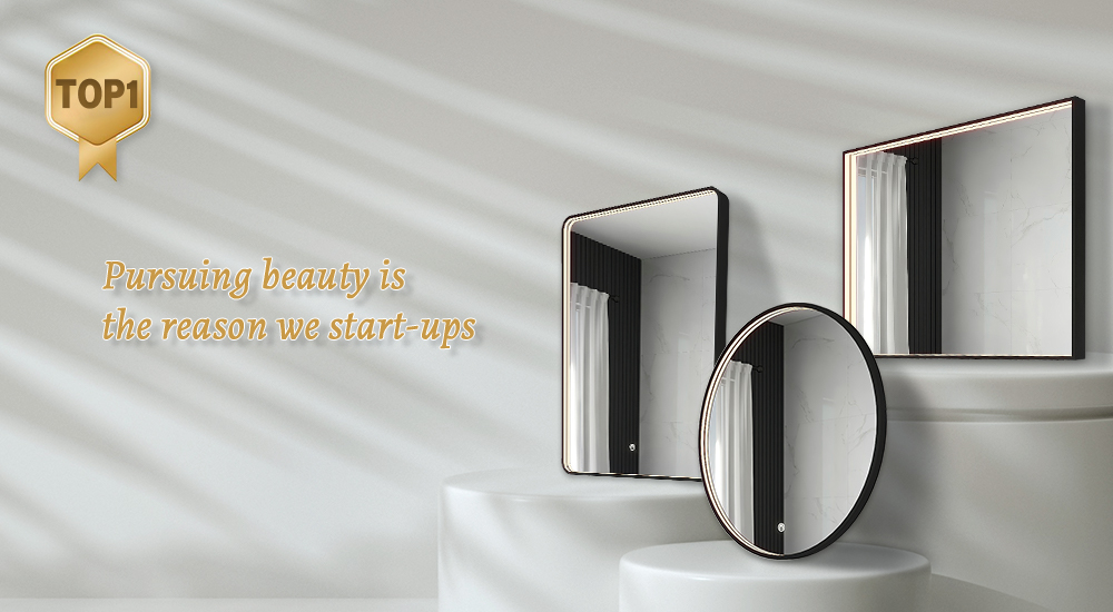 Magnifying LED Clock Display Mirror Light for Custom Design Finishing in Hotel Bathroom