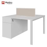 Modern Four-Person Office Desk With Locked File Cabinet