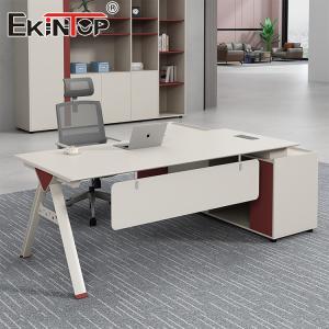 Wholesale Minimalist Office Desk Acacia Wood Desk With Storage Cabinet And Metal Legs from china suppliers