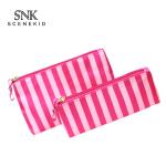 Eco Friendly PVC+Polyester Zipper Soft Clear Travel Cosmetic Bag