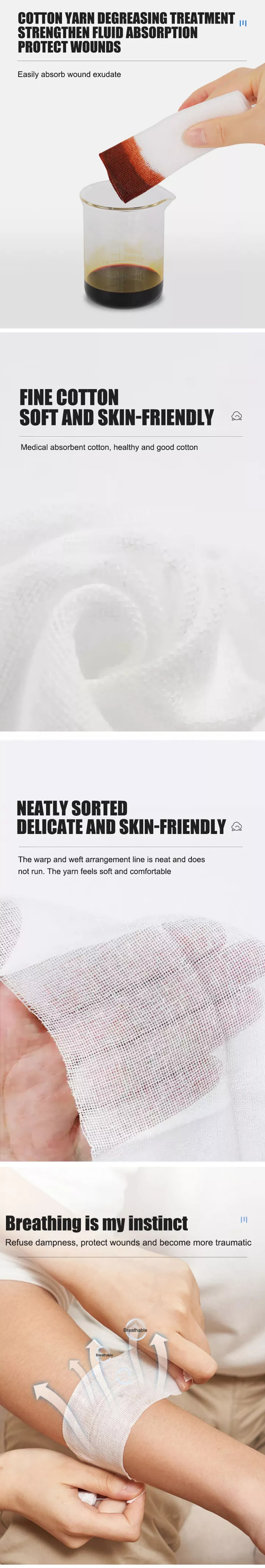 High Air Permeability Sterile Non Woven Gauze Refuse Dampness And Protect Wounds