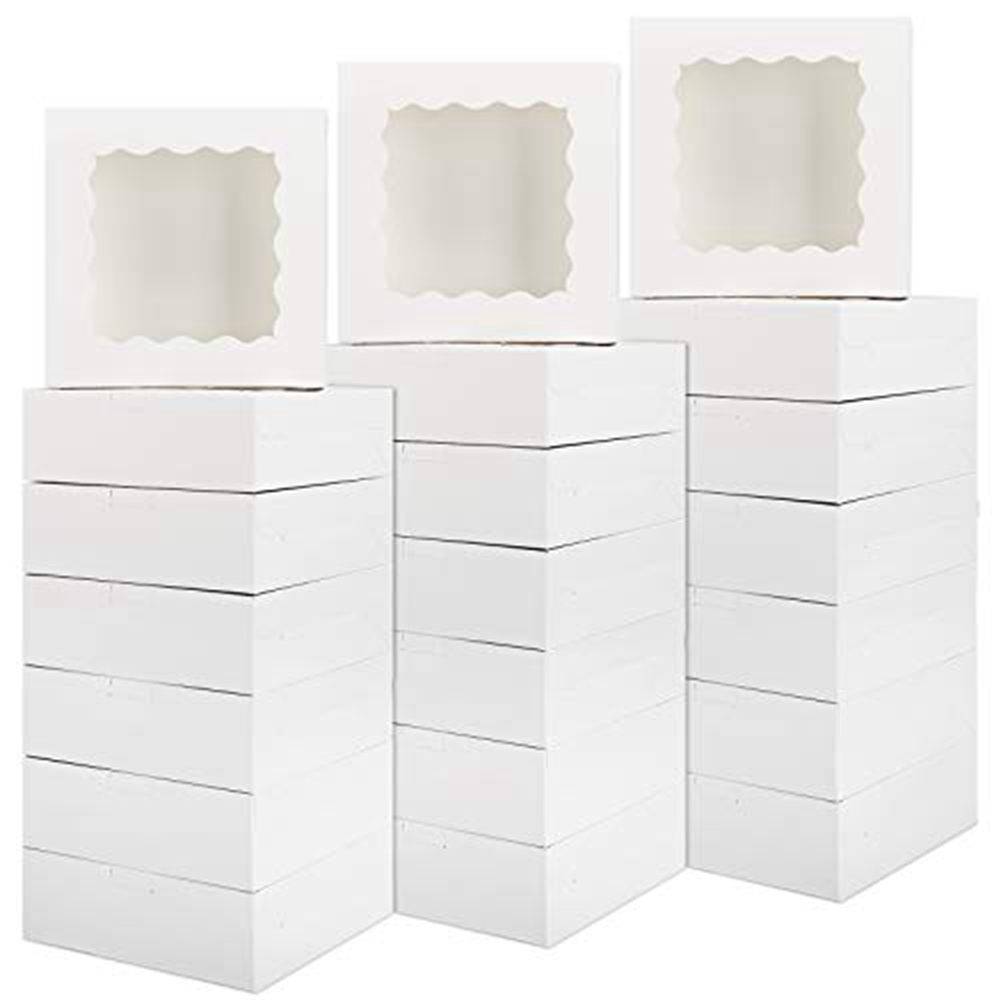 Custom Order Foldable Paper Box With Clear Display Window For Dessert Treat Packaging