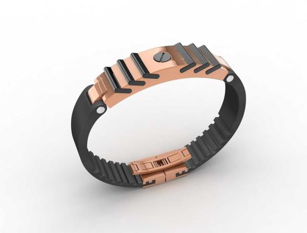Top Quality Europe Fashion Stainless Steel Genuine Leather Silicone Bangle