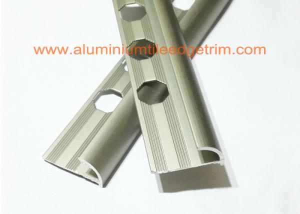 Quality Matt Champagne Aluminium alloy Rounded Edge Tile Trim With 10 mm Inside Height for sale