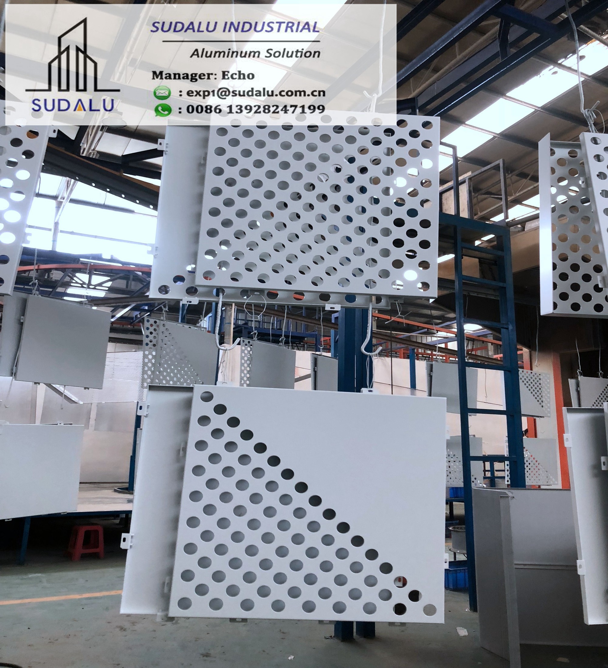 SUDALU 30mm, 50mm diameter Aluminum Perforated Facade Cladding Panel with White Powder Coating