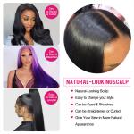 250% Density 13x6 HD Lace Frontal Wig Bone Straight Human Hair For Black Women
