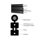 GJYXFCH-1B6-SM 1000M 1 core 2mm*5mm FRP Steel wire Indoor Outdoor FTTH Optical
