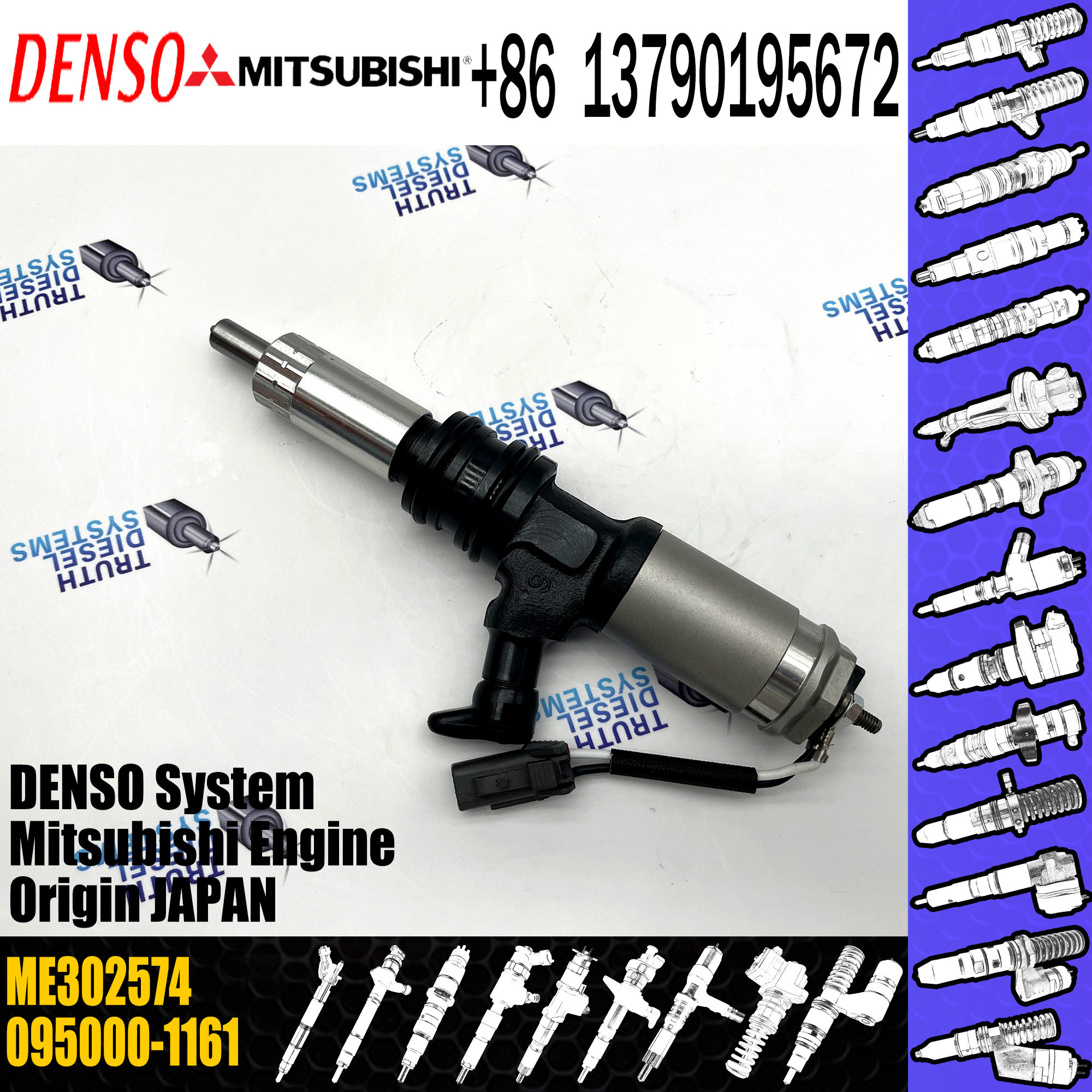 For MITSUBISHI common rail injector 6M60 095000-1160 ME132941 095000-1161 ME302574