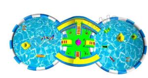Wholesale Outdoor Games Colourful Inflatable Backyard Water Park With Two Pool / Water Slide from china suppliers