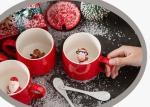 350ml 13x9.5x9cm Glaze Christmas Ceramic Mugs
