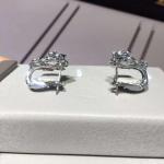 Piaget brand jewelry 18kt Piaget Rose earrings in 18K white gold set with 72