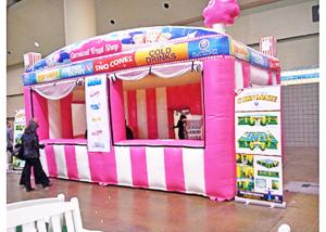 China Pvc Colourful Inflatable Booth Display Candy House Shape For Trade Activities on sale