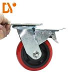 5 Inch Heavy Duty Locking Casters , Polyurethane Heavy Duty Industrial Casters
