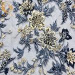 Wide French 3D Embroidery Lace Fabric Nylon Beaded 1 Yard Length