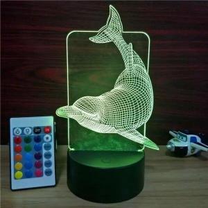 Wholesale Indoor Acrylic 3D LED the Dolphins Night Light for Gift ,Cute Dolphins Decoration LED Light in many colors from china suppliers