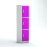 Vertical 3 Doors Steel Bedroom Wardrobe Metal Colorful Storage Locker