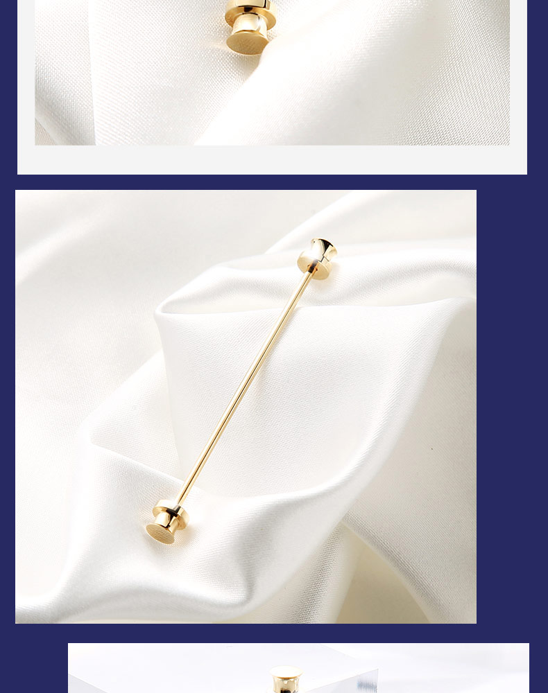 Average Yellow Custom Metal Accessories Collar Pin for Luxury Men's Suit Collection