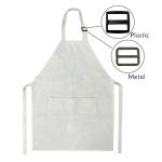 Printable Blank White Adjustable Sublimation Linen Apron With Pocket For Adult
