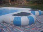 0.9mm PVC Tarpaulin Round Outdoor Inflatable Swimming Pool With Platform