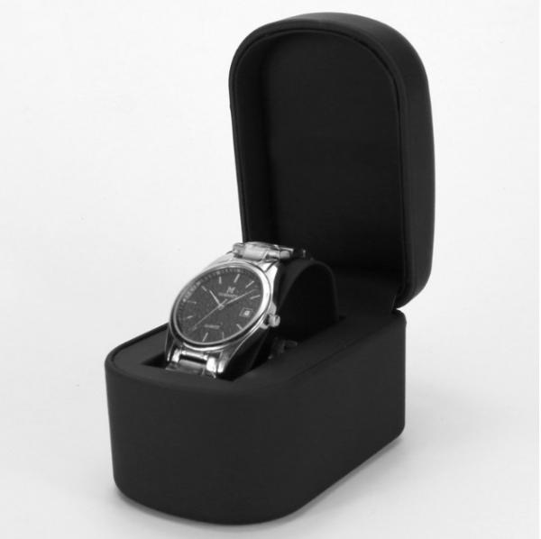 Quality High End Jewelry Wooden Box , Matte Black Single Watch Packaging Box for sale
