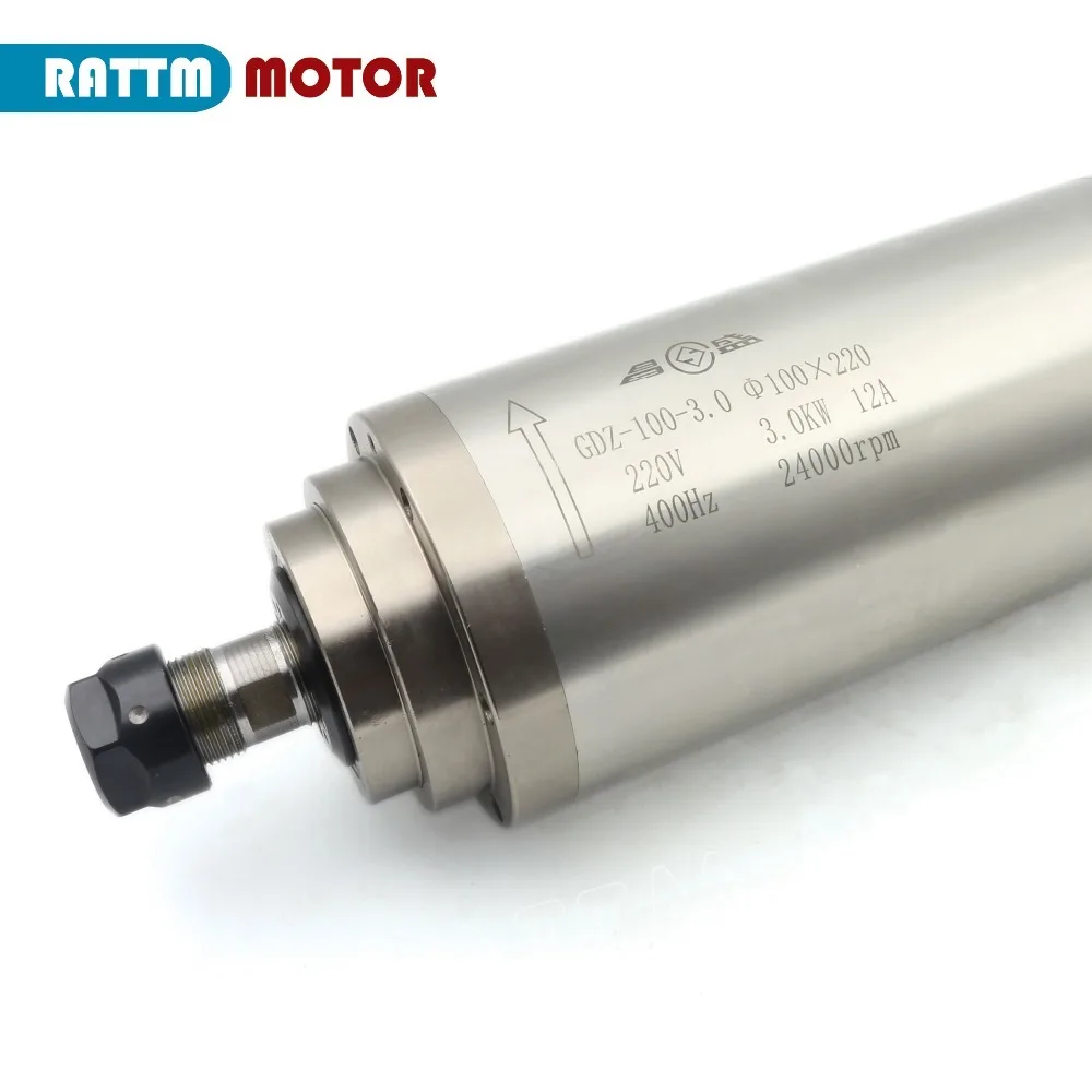 Water Cooled VFD Cnc Spindle Motor Kits 3KW 220V 24000rpm ER20 Collets