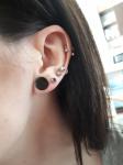 Hot Selling Classic Black Round cakes Stainless Steel Stud Earrings More size