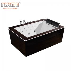 Wholesale Hydromassage Waterfall Whirlpool Bathtub 1800 Colorful Lights Wooden Top from china suppliers