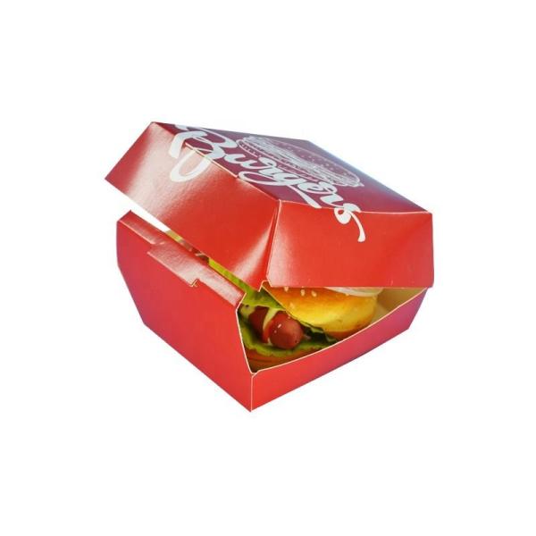 Quality Customized fast food box hamburger box eco-friendly and biodegradable white cardboard packaging for sale