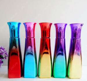 China Wholesale Fancy UV color Glass Perfume Bottle With UV plastic Cap Glass Refill Empty Perfume Atomizer Spray hot stock on sale