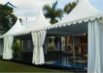 White PVC Small Pagoda Tents For Commercial Activities Wooden Flooring