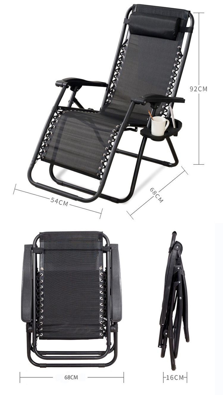None Logo Outdoor Beach Patio Garden Camping Hiking Portable Folding Steel Recliner Chaise Lounge Chair