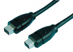 China IEEE Mini Firewire Cable 9P to 9P Data Cable Black Molding Type 1 Meter Long on sale