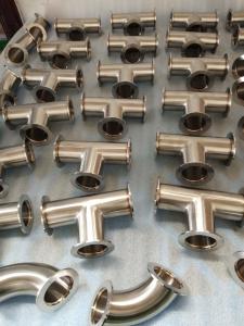 Wholesale Stainless Steel Sanitary 304 316 Three Way Pipe Fitting Stainless Steel Food Grade Clamp Tri Clamp Tee from china suppliers