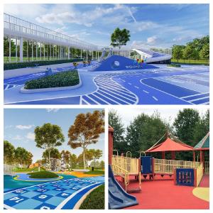 Wholesale Customized Durable 1mm Thick EPDM Rubber Flooring Colorful Granules Kids Runway from china suppliers