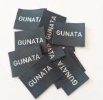Custom Elegant Clothing Woven Neck Labels For Overcoat , Center Fold Woven