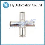 Union Cross Shape Pneumatic Tube Fittings Series 6600 Port Size G1/4" Stainless