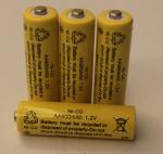 1.2V Cylindrical NICD Rechargeable Batteries AA900mAh UL