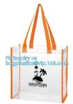 beach bikini PVC tote handle plastic packaging bags, travel wash organizer bag