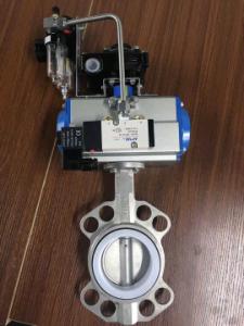 Wholesale Pneumatic Butterfly Valve , Pneumatic Operated Butterfly Valve By Spring Return Double Acting Actuator from china suppliers