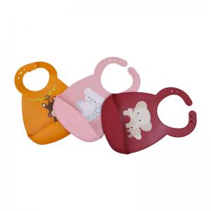 China Custom Baby Tableware Set Waterproof Soft Silicone Bibs For Baby on sale