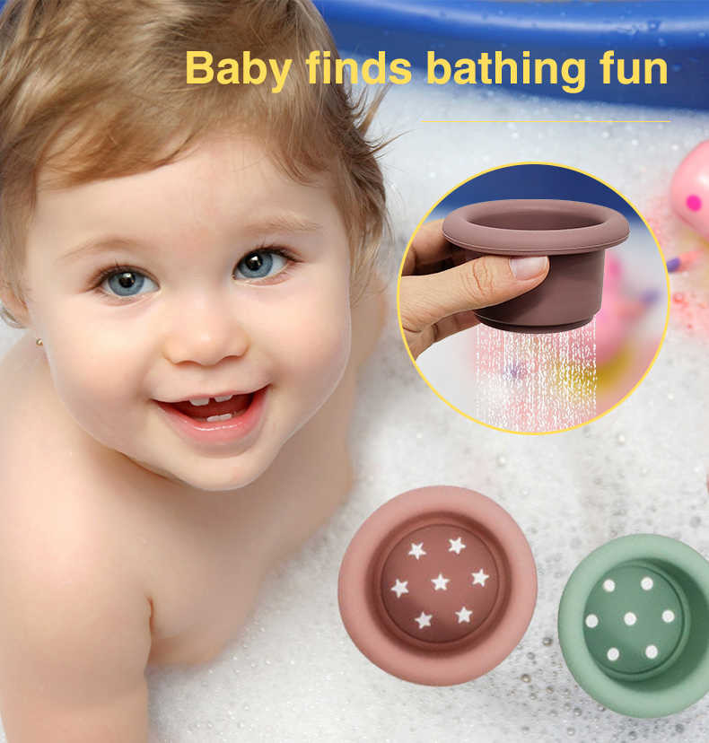 7 Cups Montessori Sensory Silicone Building Blocks Silicone Stacking Toy