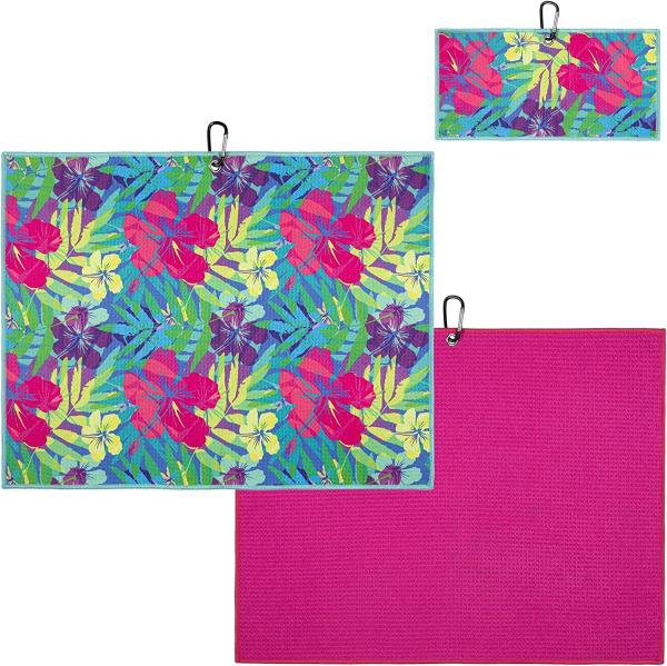 Printed Microfiber Waffle Pattern Tour Golf Club Cleaning Towel Custom logo