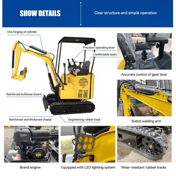 Free Shipping EPA Mini Digger Excavator 1.7 Ton Excavator Hydraulic Excavator
