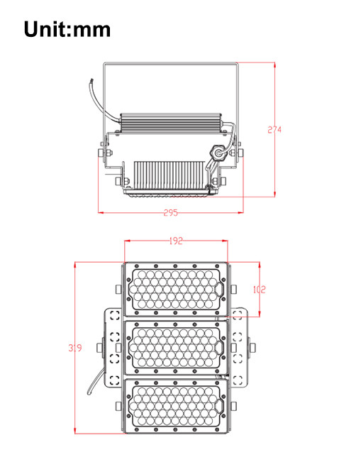 Factory Court Ra80 high lumen LED Flood lights 3030 Lumileds Source 140lm/w 240w 33600lm