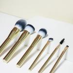 High Glossy Custom Makeup Brush Set Gold Metal Handle Vegan For Cosmetic
