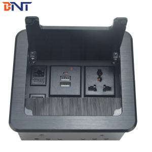 Wholesale Brushed Aluminum Alloy Desktop Power Sockets With Flip - Open Cover from china suppliers